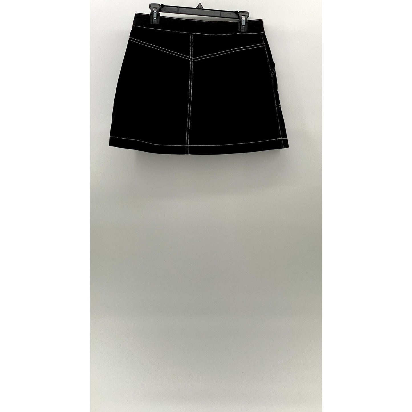ZARA TRAFALUC Women's Black Denim A-Line Mini Skirt SZ L