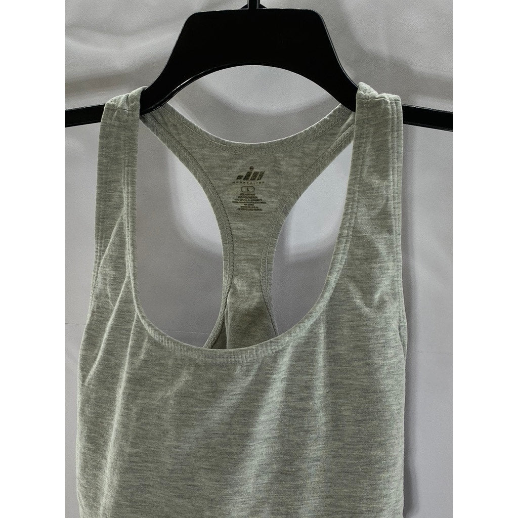 ALL IN MOTION Women's Gray Racerback Sports Stretch Exercise Bra Top SZ L