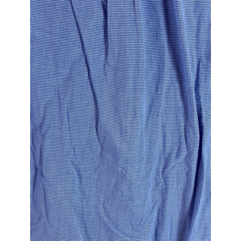 TOMMY HILFIGER Men's Blue Printed Regular-Fit Button-Up Long Sleeve Shirt SZ M