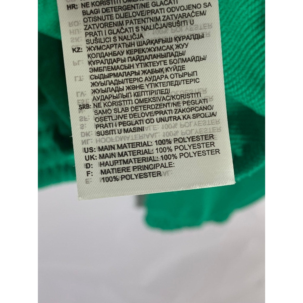 REEBOK CLASSIC Unisex Green/Black Vector Stand Collar Zip-Up Jacket SZ L
