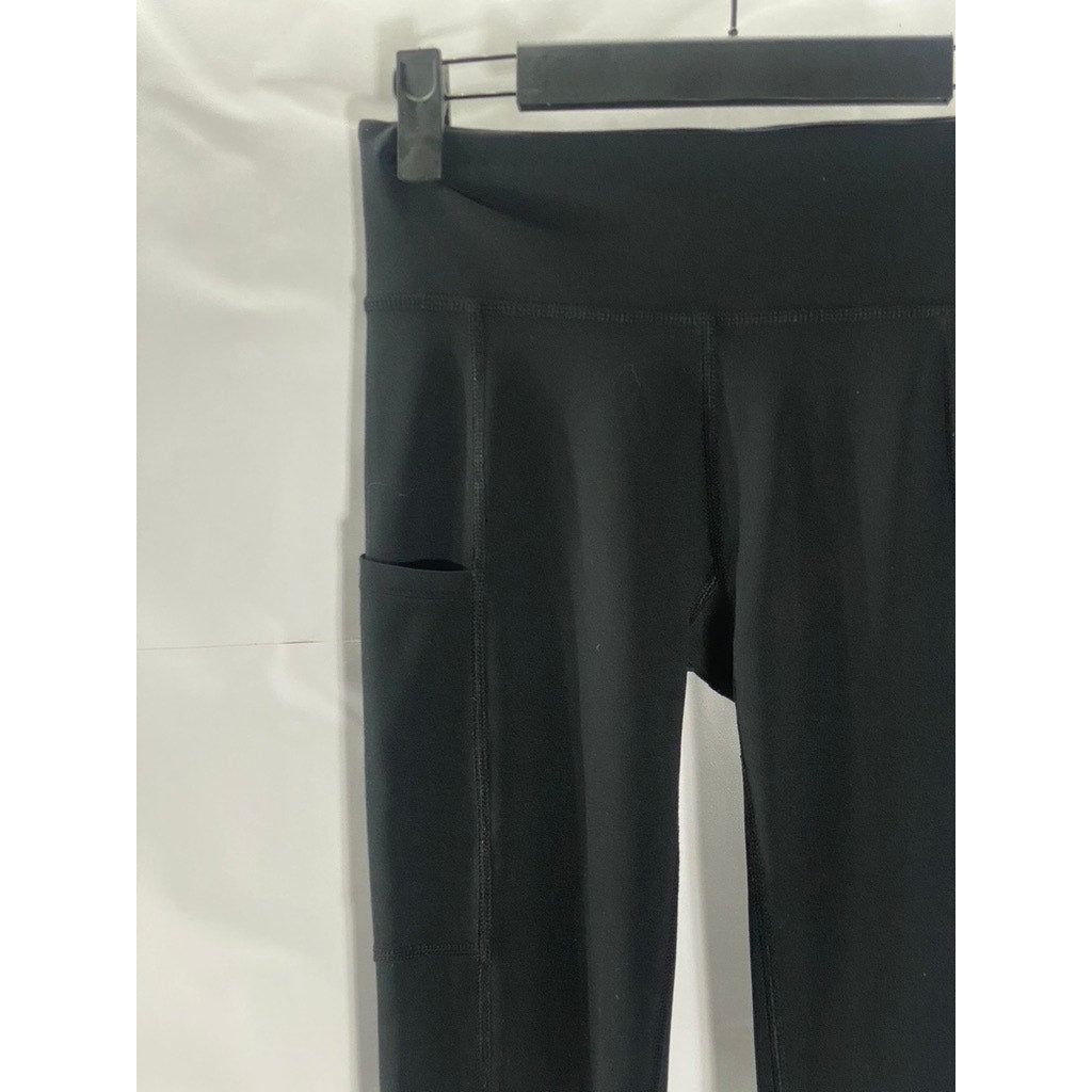 AEROPOSTALE Women's Black Solid High-Rise Tech Pocket Pull-On Leggings SZ S