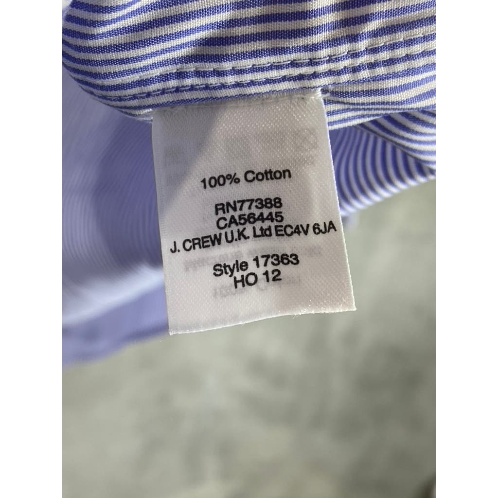 J.CREW Men's Light Blue Striped Non-Iron Button-Up Long Sleeve Shirt SZ M