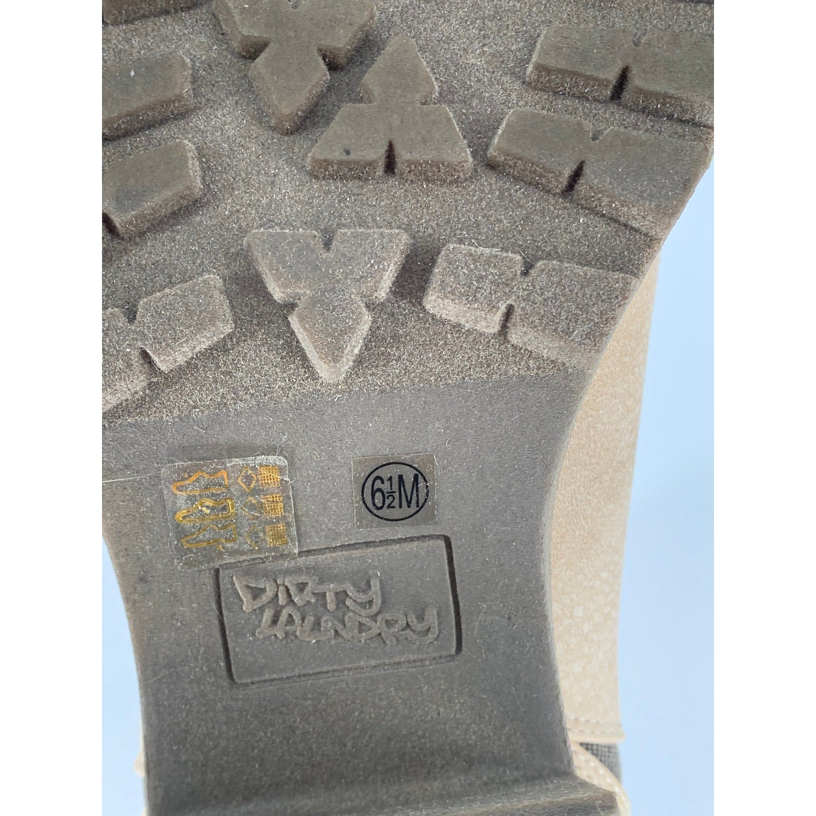 DIRTY LAUNDRY Women's Tan Slip-On Block-Heel Lita Chelsea Boots SZ 6.5