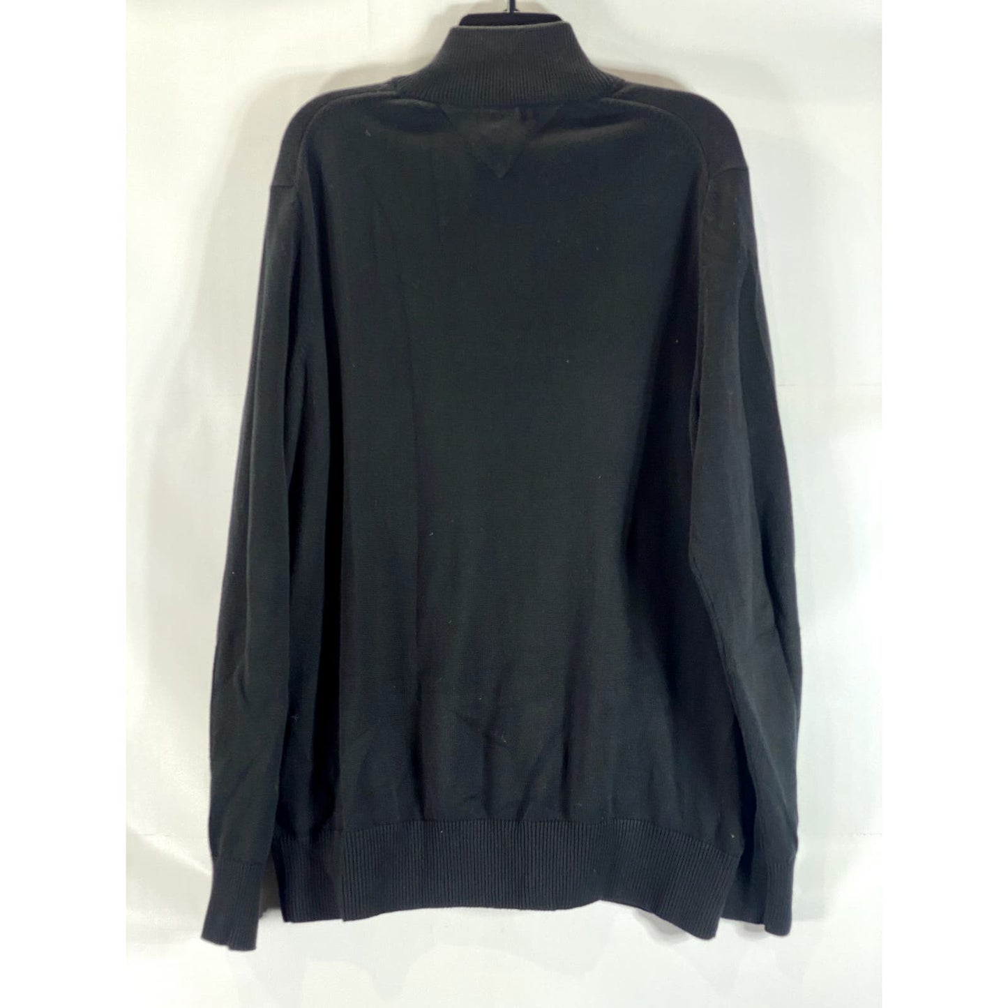 TOMMY HILFIGER Men's Solid Black Quarter-Zip Pullover Sweater SZ XL