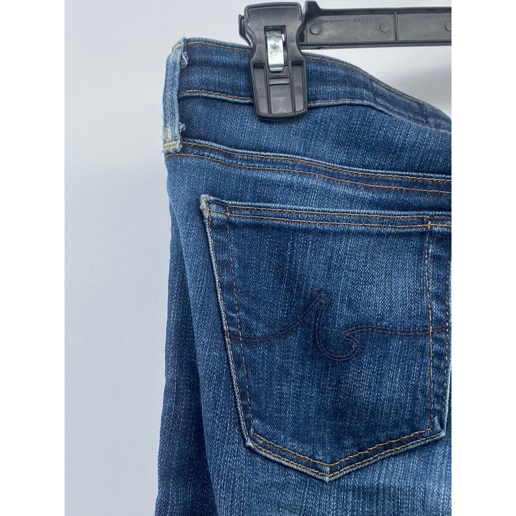 AG ADRIANO GOLDSCHMIED Women's Blue Denim The Stilt Cigarette Leg Jeans SZ 27