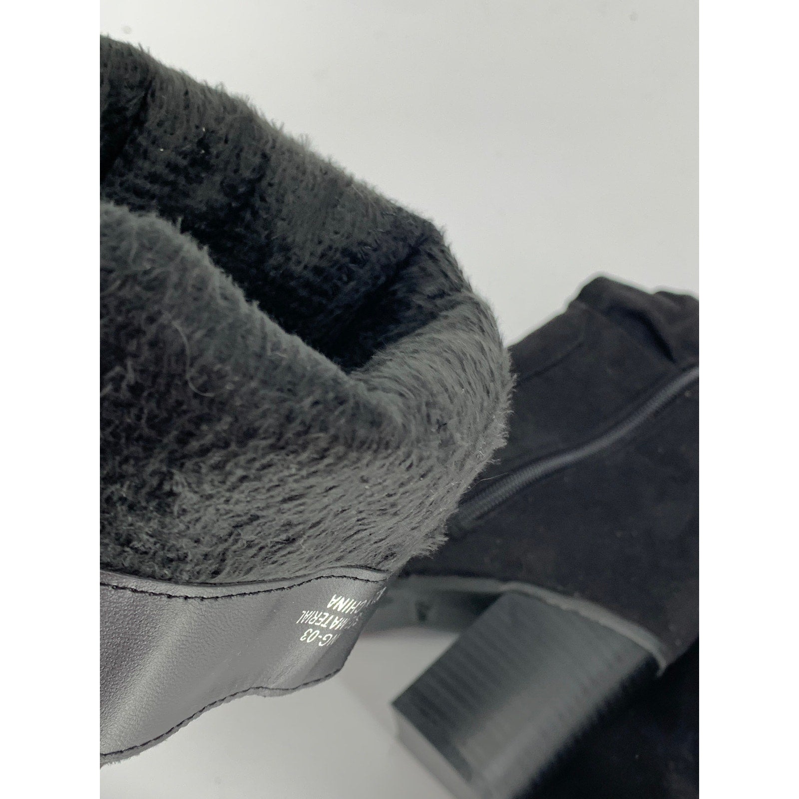 ROUGE HELIUM Women's Black Faux-Suede Sounding Round-Toe Knee-High Boots SZ 7