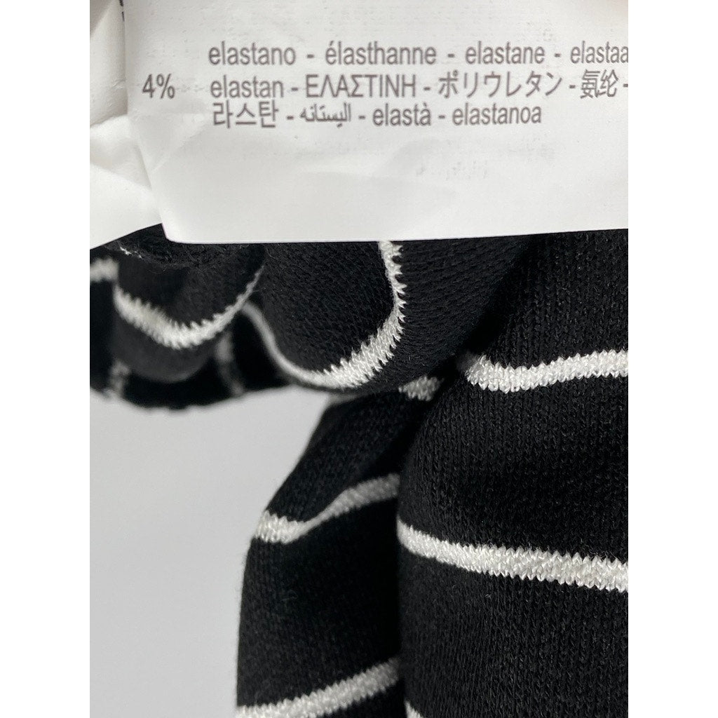 ZARA Women's Black-White Striped High-Neck Knit Short Sleeve Mini Dress SZ S