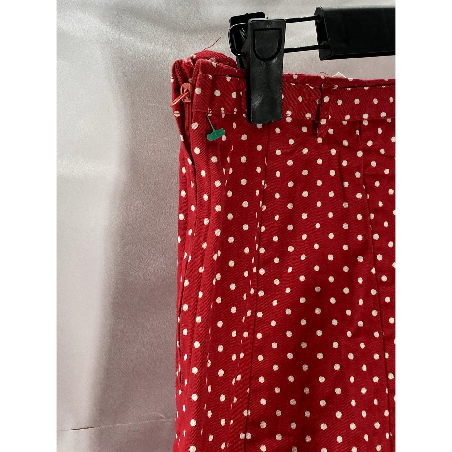 H&M Women's Red-White Polka Dot Belted A-Line Mini Skirt SZ 4