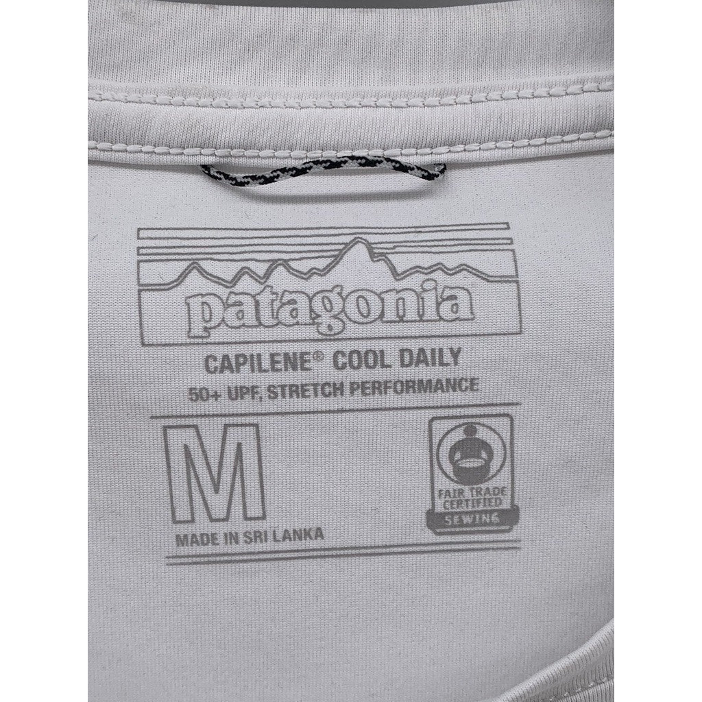 PATAGONIA Men's White Crewneck Short Sleeve Capilene Cool Daily T-Shirt SZ M