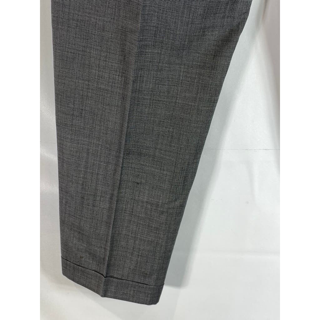 PRONTO UOMO Men's Black Modern-Fit Flat Front Wool Dress Pants SZ 39X30