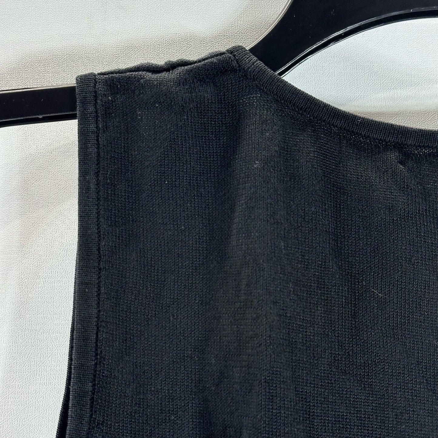 KENNETH COLE NEW YORK Women's Black Silk Deep Scoop-Neck Textured Tank Top SZ L