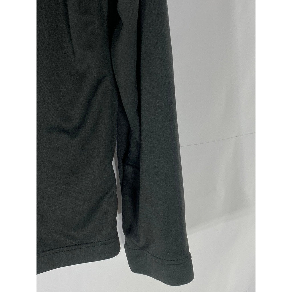 ADIDAS Women's Black Solid Mock-Stand Collar Zip-Up Sweatshirt SZ S