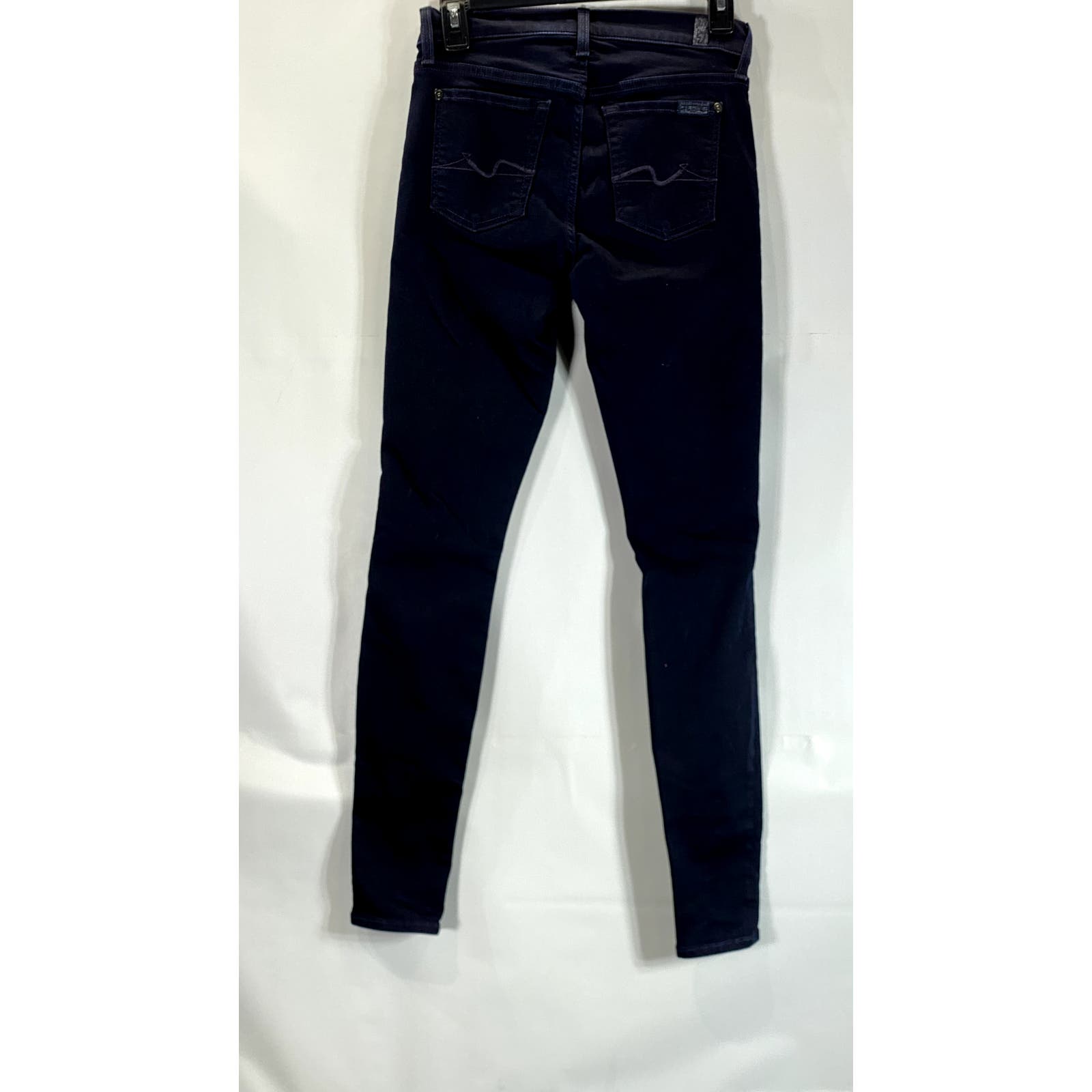 7 FOR ALL MANKIND Women's Dark Navy Skinny Five Pocket Ankle Jeans SZ 25