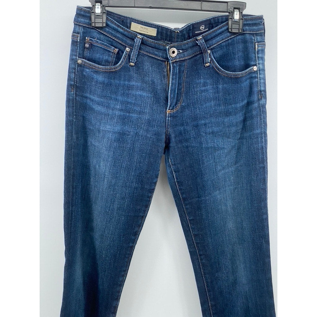 AG ADRIANO GOLDSCHMIED Women's Blue Denim The Stilt Cigarette Leg Jeans SZ 27