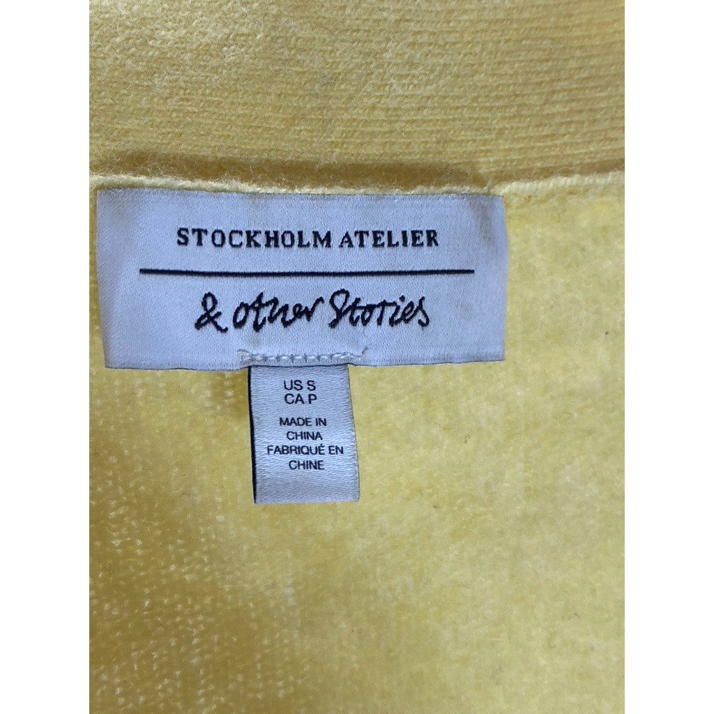 STOCKHOLM ATELIER & OTHER STORIES Women's Yellow Wool-Blend V-Neck Cardigan SZ S