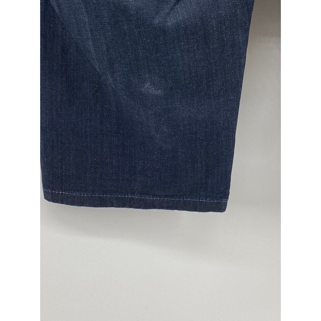 HUDSON Women’s Vintage Dark Blue Five-Pocket Regular-Fit Bermuda Shorts SZ 24