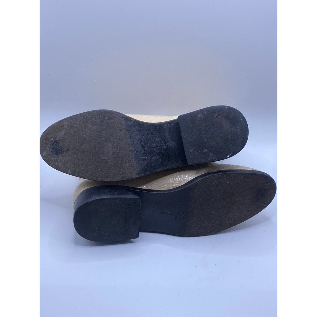 MERCEDES CASTILLO Women's Tan Pebble Leather Xandra Round-Toe Ankle Boots SZ 7.5