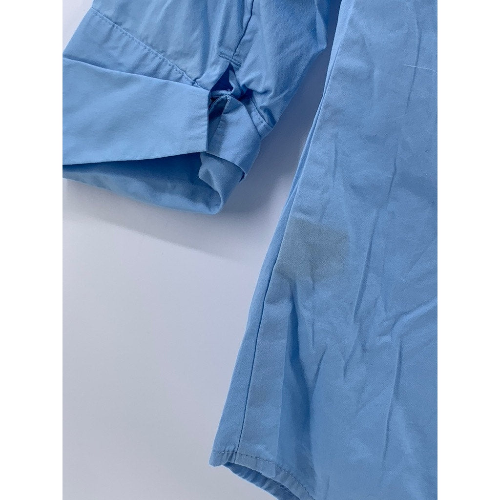 LIZ CLAIBORNE Women's Light Blue Solid Button-Up 3/4 Sleeve Stretch Top SZ S