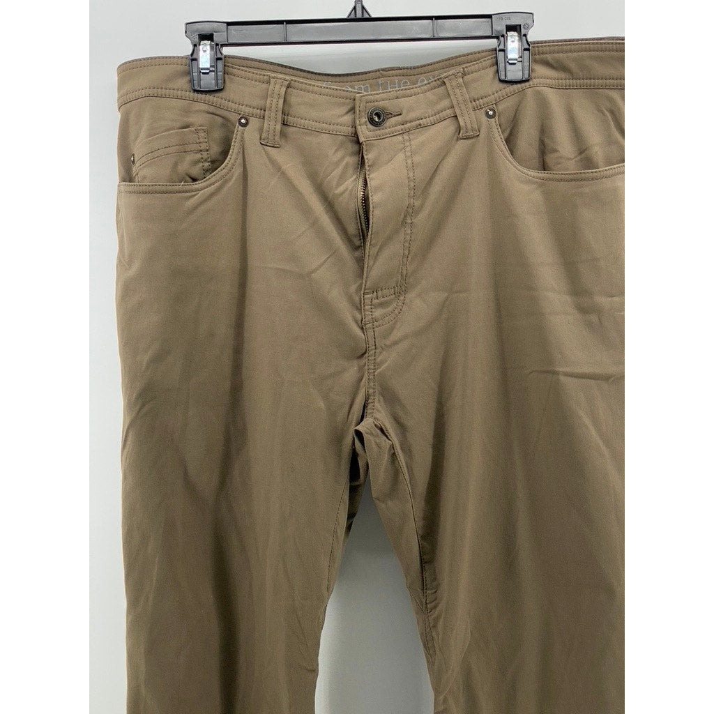 PRANA Men's Light Brown Slim-Fit Straight-Leg Casual Pant SZ 38X32