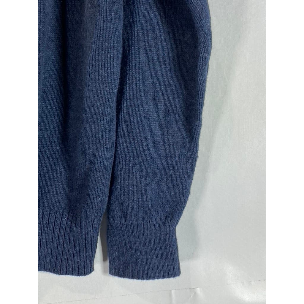 LUCKY BRAND Men's Navy Quarter-Button Knit Pullover Sweater SZ M