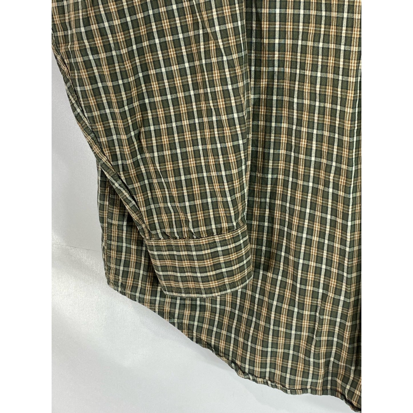COLUMBIA Men's Brown/Green Plaid Regular-Fit Button-Up Long Sleeve Shirt SZ XL