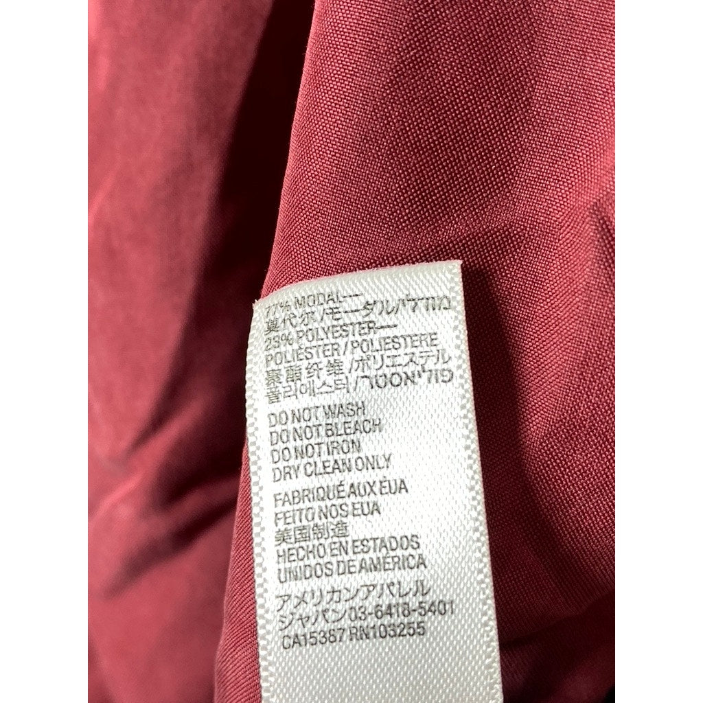AMERICAN APPAREL Women's Burgundy-Red Zip-Up Bomber Jacket SZ M