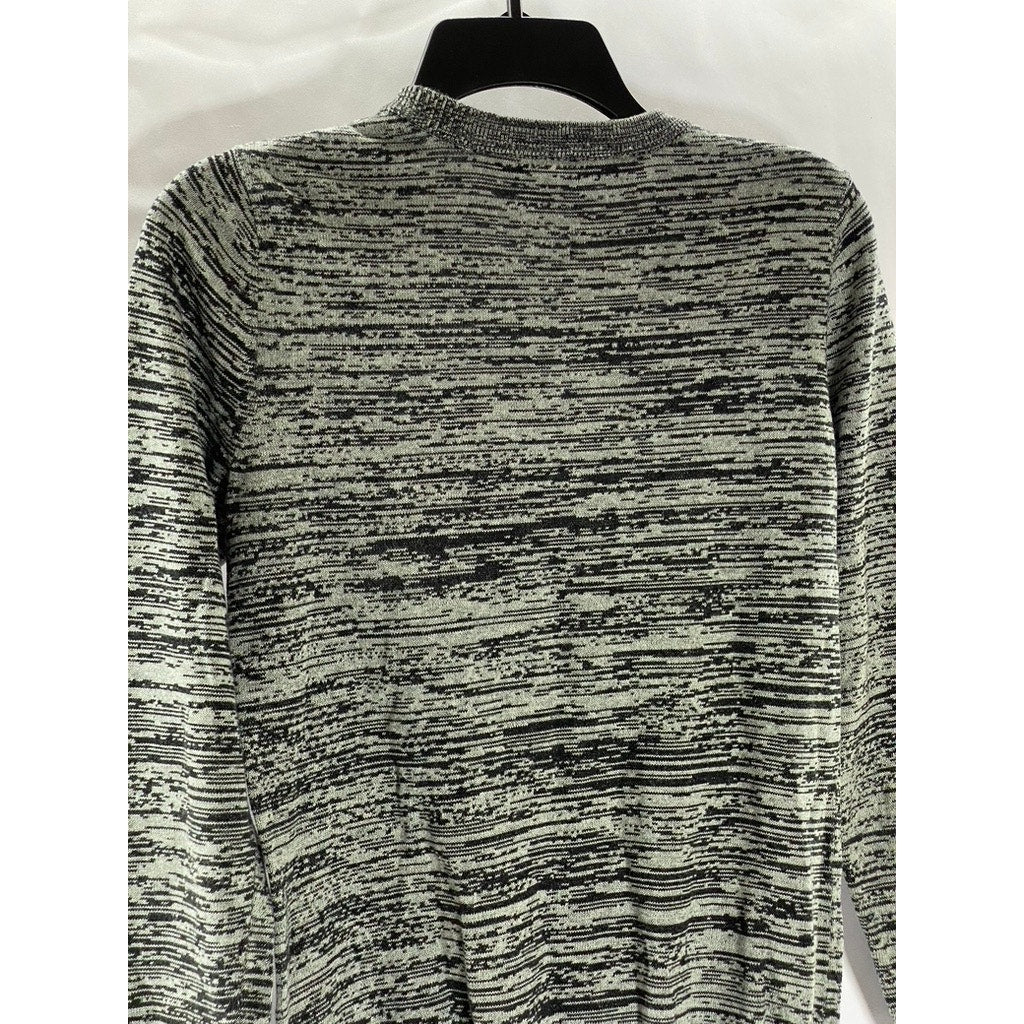 FRENCH CONNECTION Women's Gray-Black Sequin Embellished Bird Sweater SZ S