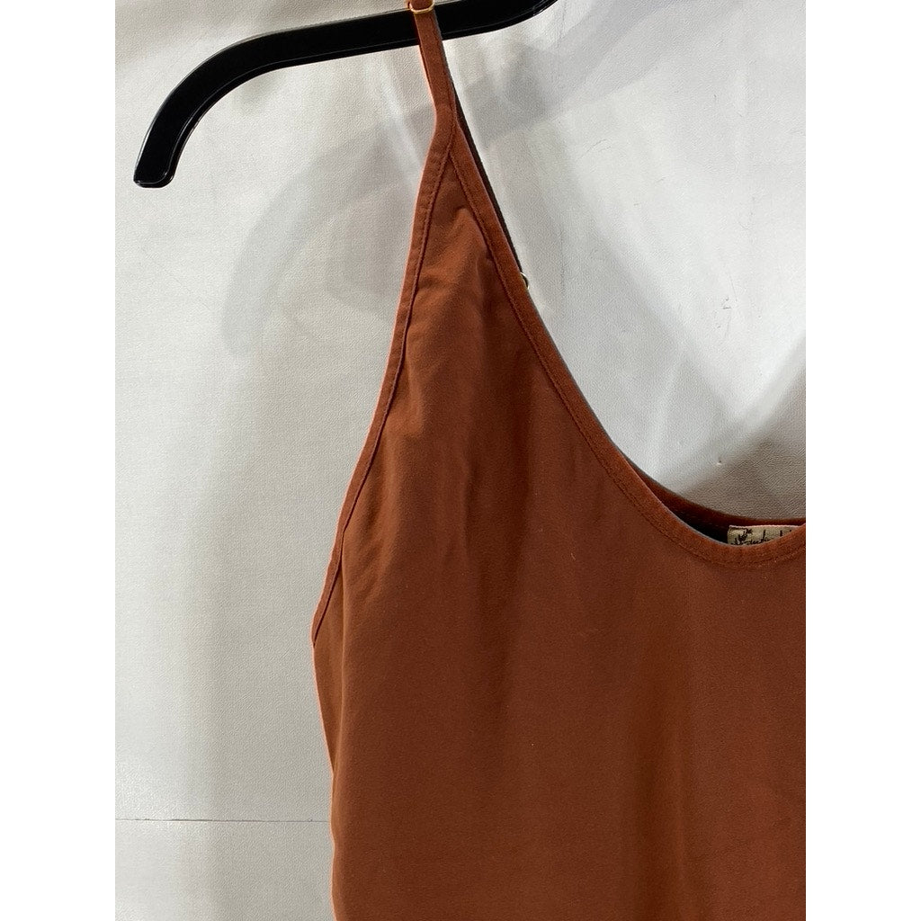 FREE PEOPLE Women's Cappuccino Scoopneck Clean Cut Seamless Bodysuit SZ S