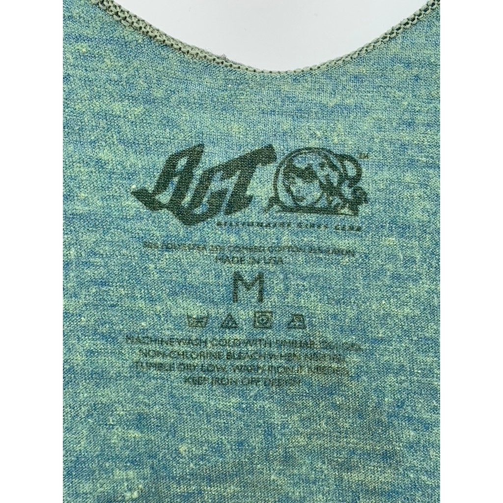 ACT Men's Green Scoop-Neck Graphic Lightweight Tank SZ M