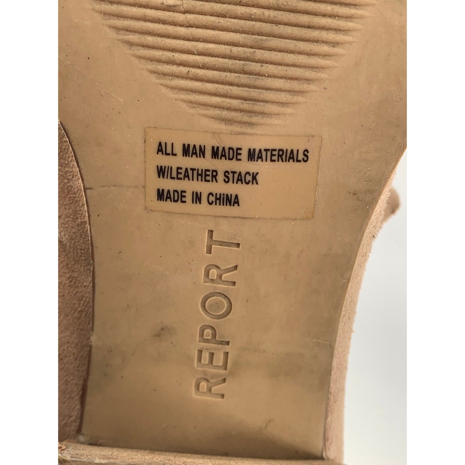 REPORT Women's Tan Suede Tisha Pointed-Toe Block Stacked-Heel Mules SZ 8.5