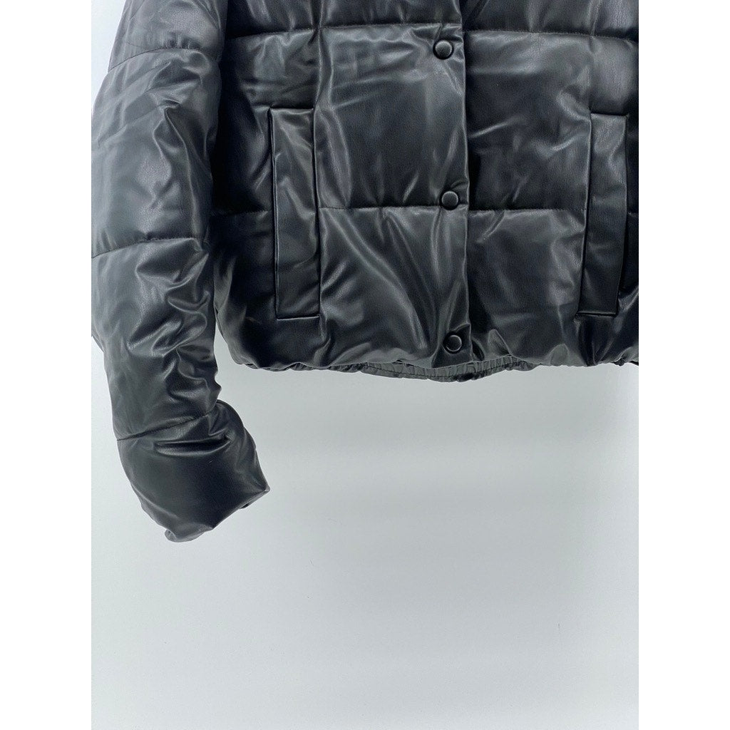 ZARA Women's Black Zip-Up Stand Collar Long Sleeve Puffer Jacket SZ XS