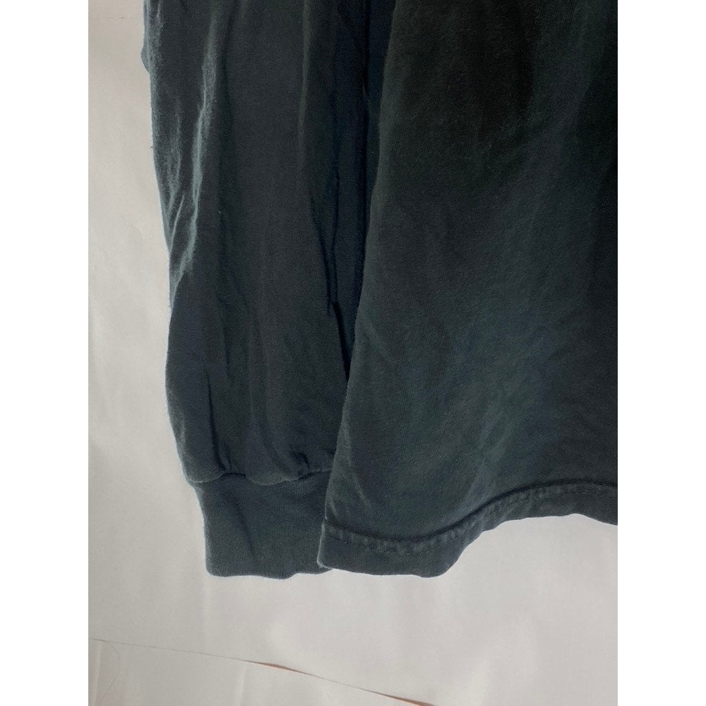 COMFORT COLORS Men's Black Faded Long Sleeve Graphic Long Sleeve Top SZ 3X