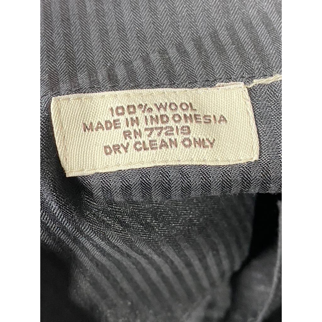 PRONTO UOMO Men's Black Modern-Fit Flat Front Wool Dress Pants SZ 39X30