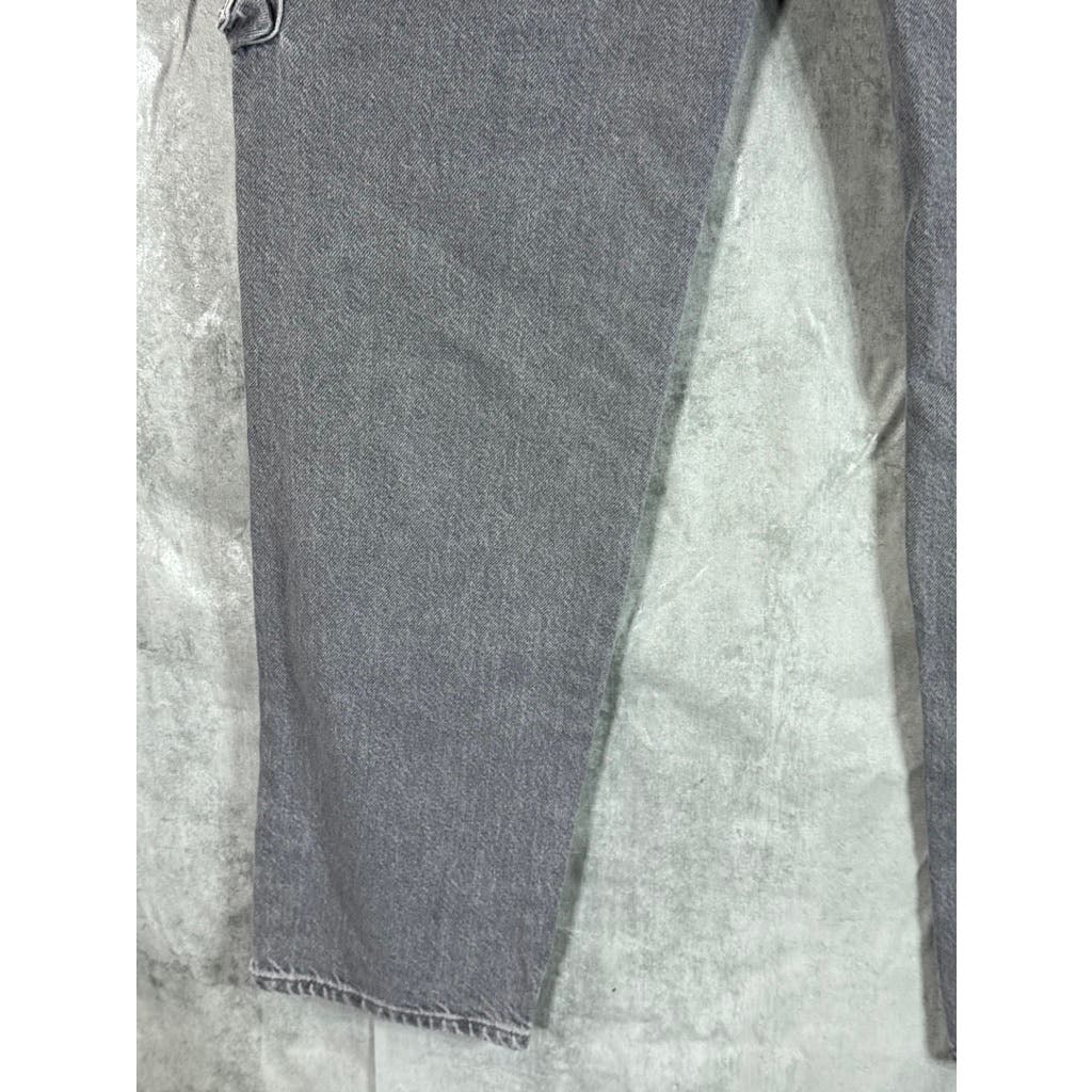 MAN BOOHOOMAN Men's Grey Skinny Stretch Distressed Smoked Popper Hem Cargo Jean