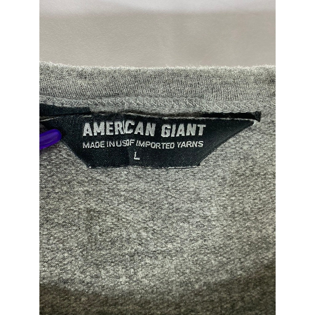 AMERICAN GIANT Women's Light Gray Casual Crewneck Long Sleeve Top SZ L