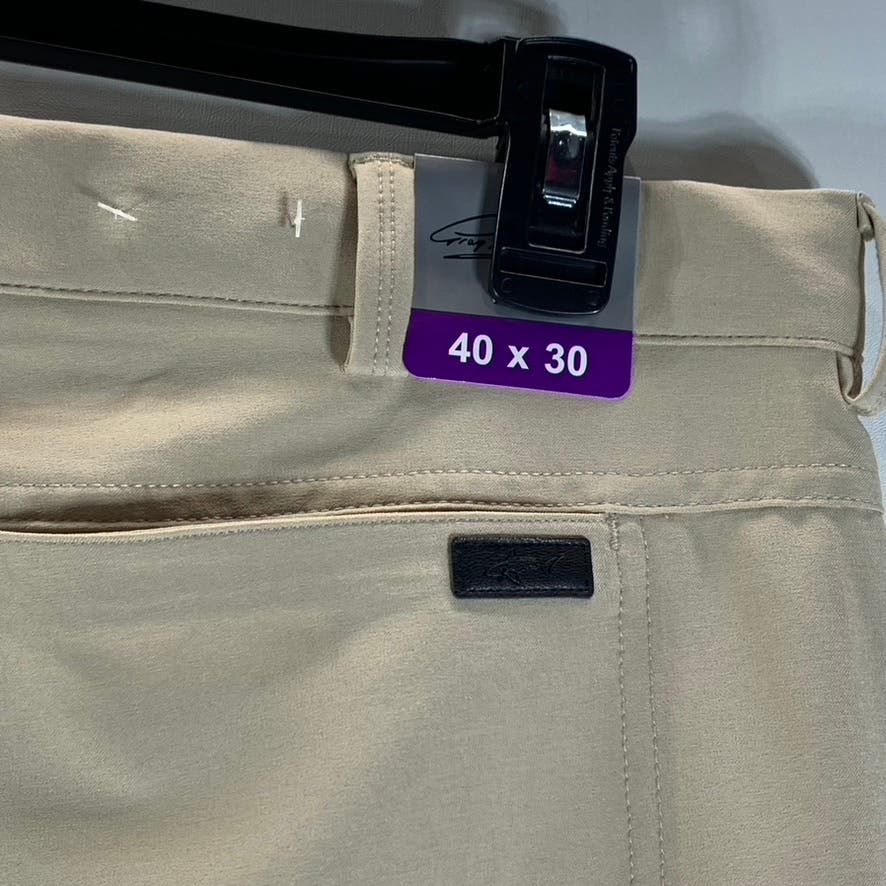 GREG NORMAN Men's Tan Stretch Five-Pocket Golf Pants SZ 40X30