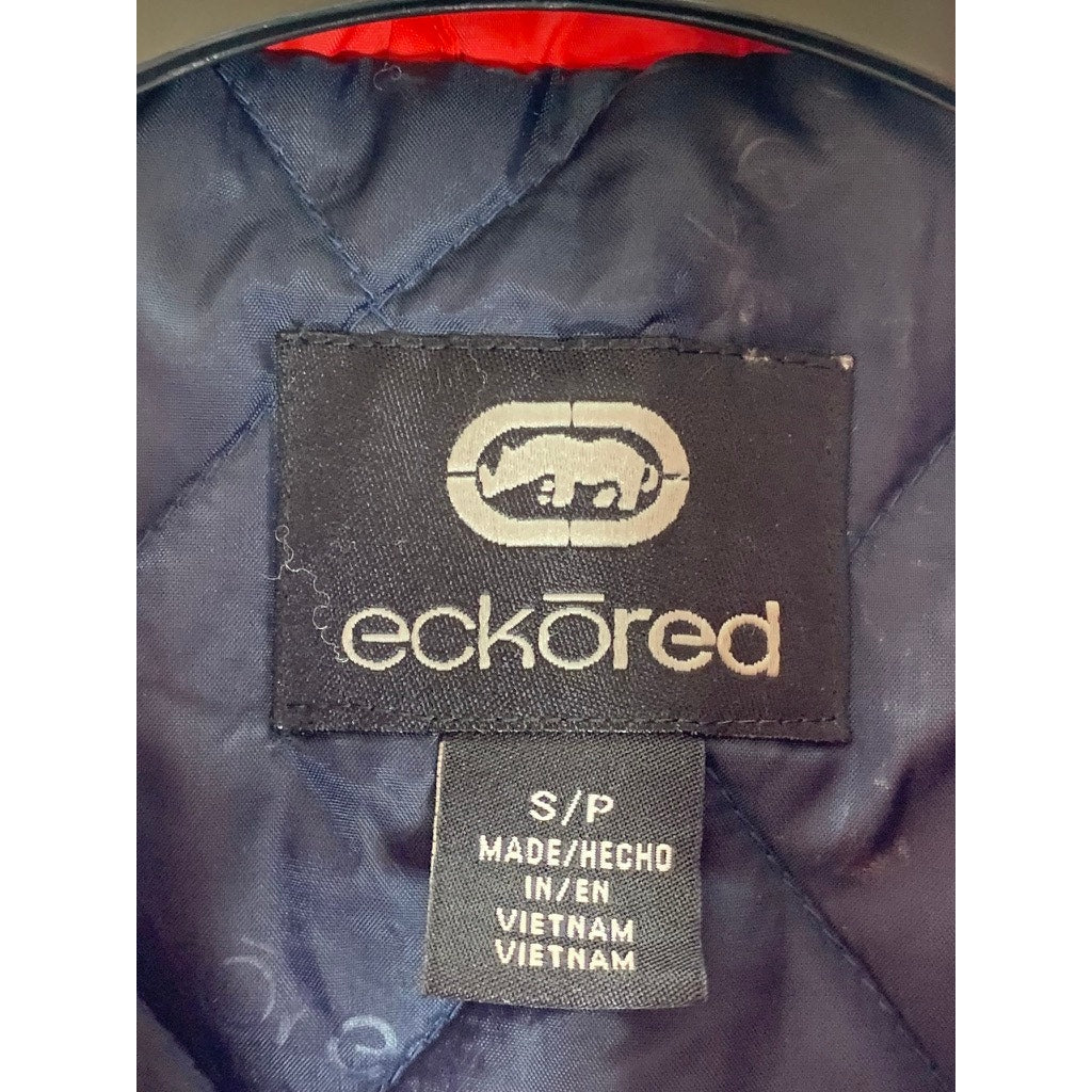 ECKORED Women's Vintage Red/Black Racecar Zip-Up Stand Collar Jacket SZ S