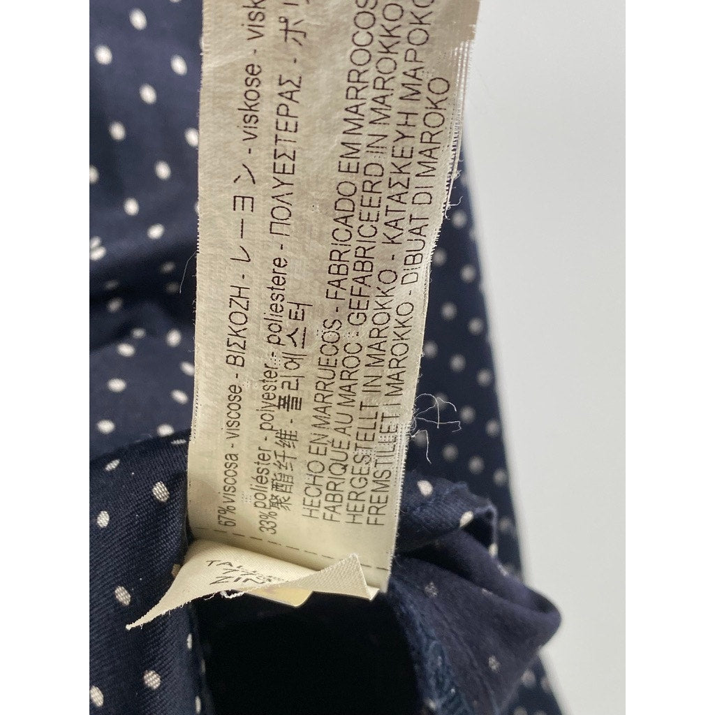 ZARA TRAFALUC Women's Micro Dot Double-Breast V-Neck Long Sleeve Blazer SZ M
