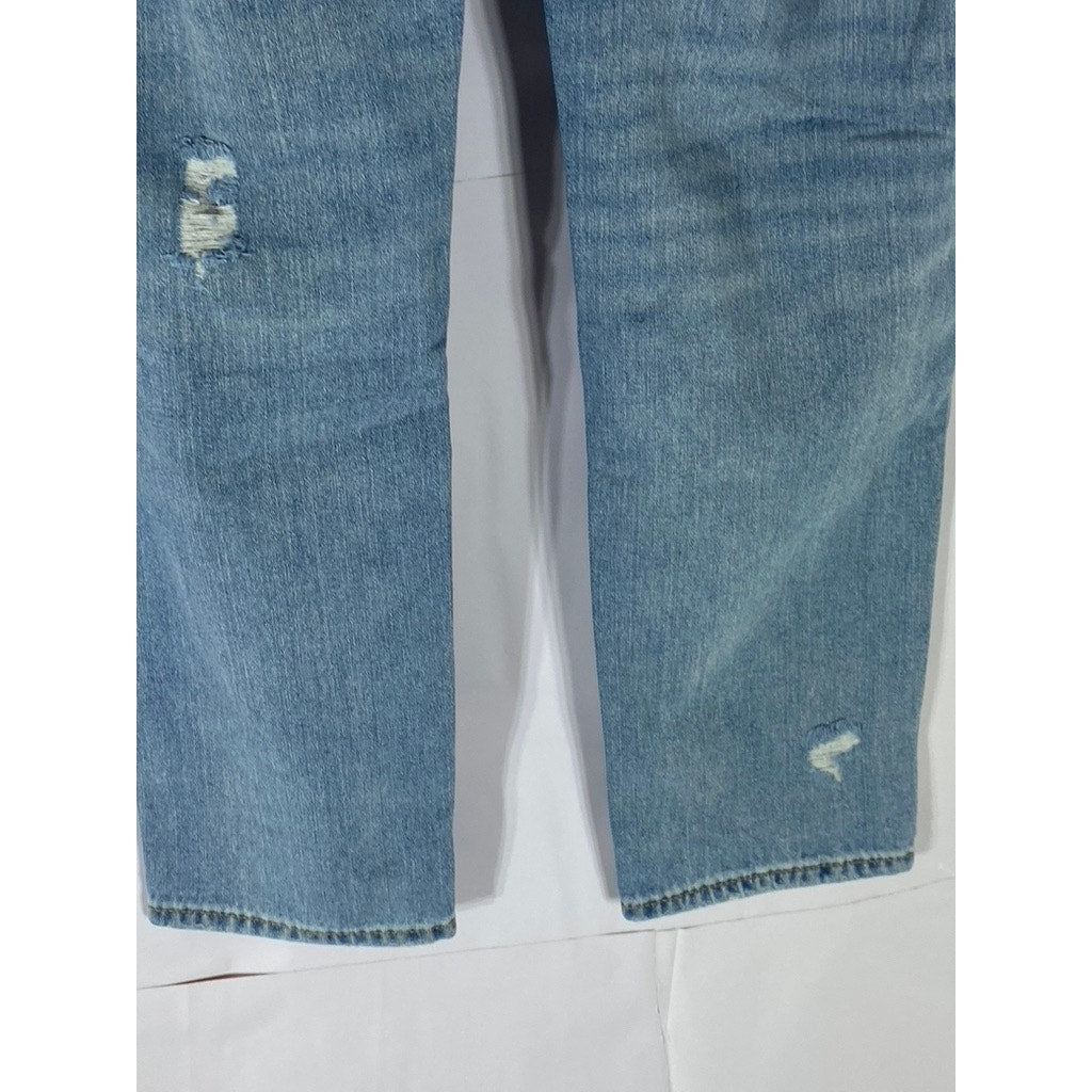 AMERICAN EAGLE Women's Light Blue Regular-Fit Distressed Skinny-Leg Jean SZ 4