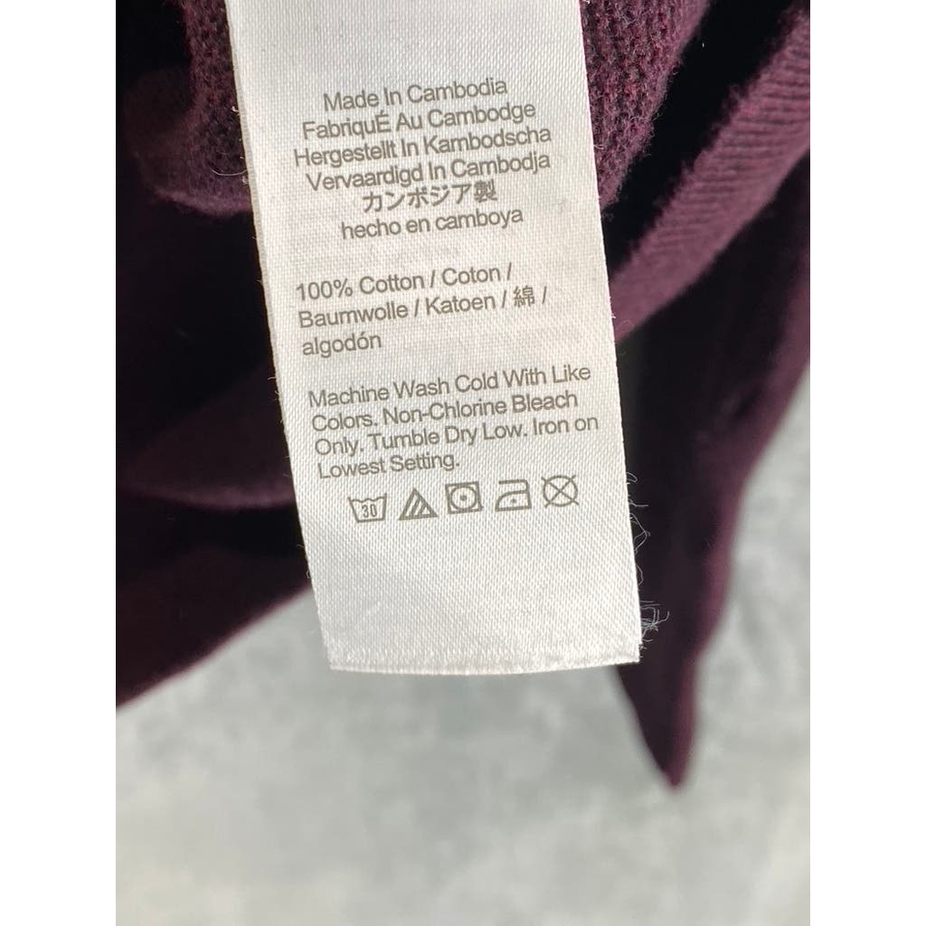 J.CREW Men's Eggplant Crewneck Knit Long Sleeve Pullover Sweater SZ L