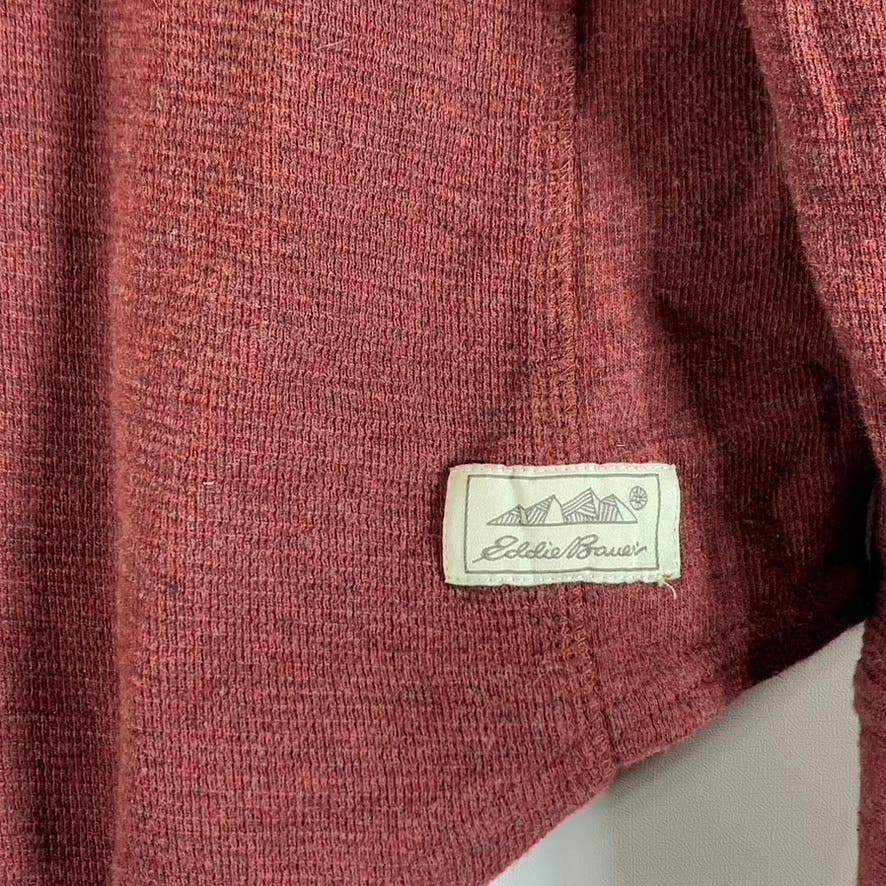 EDDIE BAUER Men's Red Wild River Thermal Henley Long Sleeve Shirt SZ M