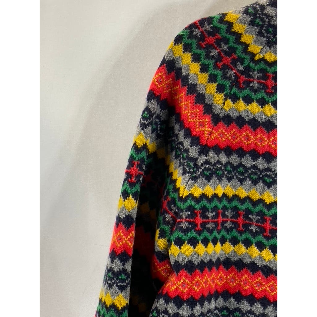J.CREW Men's Multicolor Crewneck Lambs Wool Knit Long Sleeve Sweater SZ S
