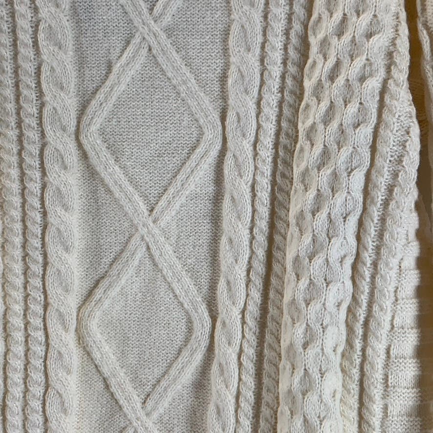 AELFRIC EDEN Unisex Beige Eden Oversized Crewneck Cable-Knit Sweater SZ L