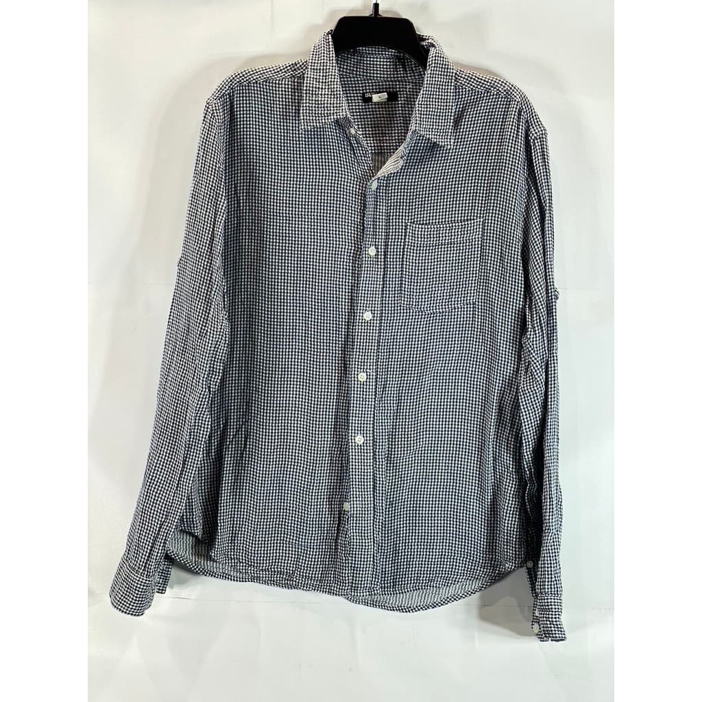 BDG Urban Outfitter Men's Black/White Gingham Button-Up Long Sleeve Shirt SZ L