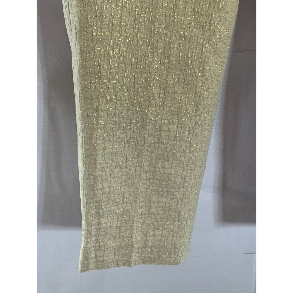 EXPRESS Women's Gold Metallic Editor Low-Rise Straight Ankle Pants SZ 14R