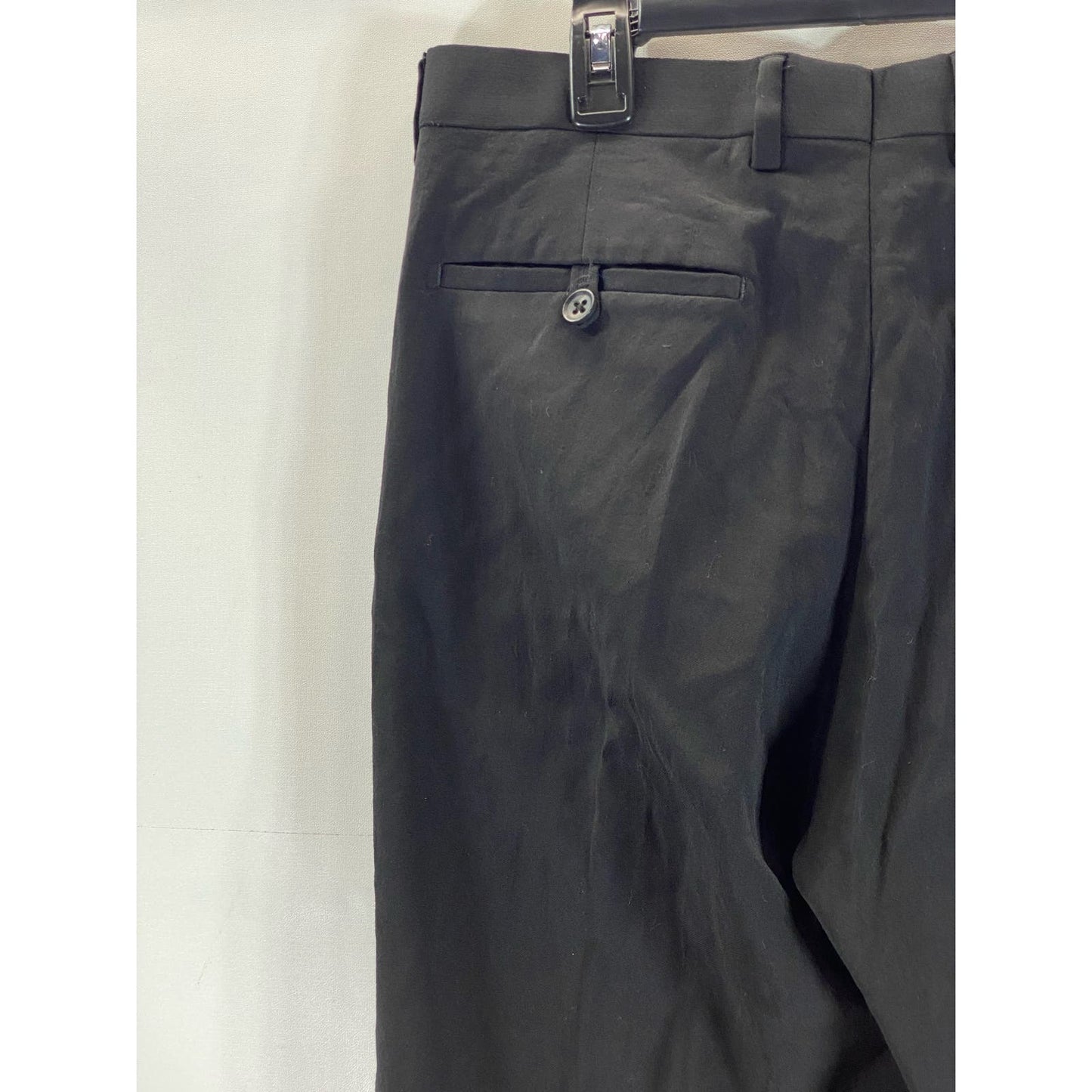 BANANA REPUBLIC Men's Black Solid Tailored Slim-Fit Dress Pants SZ 33X32