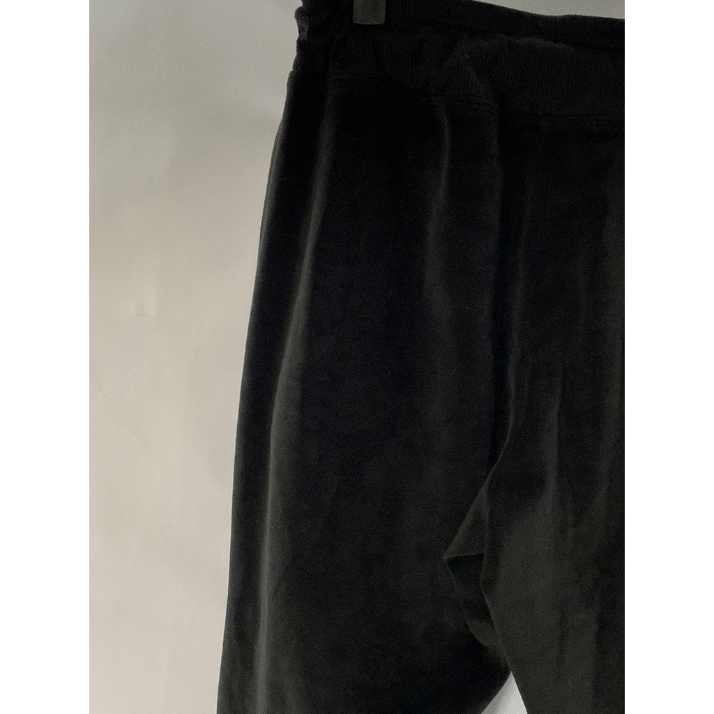 BOBEAU Women's Black Velvet Drawstring Pull-On Jogger Pants SZ S