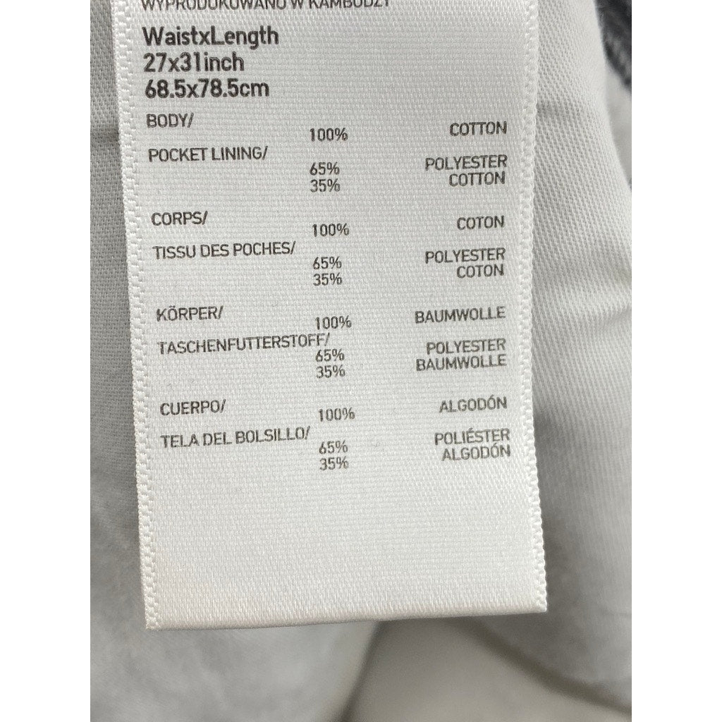 UNIQLO JEANS Women's Washed Black Denim Straight-Leg Wide Jeans SZ 27X31