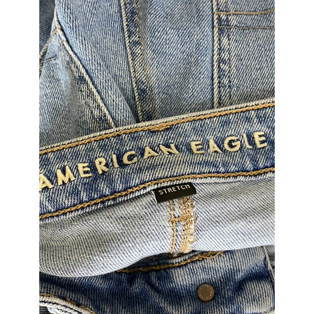 AMERICAN EAGLE Women's Light Blue Regular-Fit Slim-Fit Five-Pocket Jean SZ 8