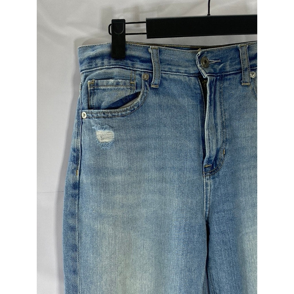 AMERICAN EAGLE Women's Light Blue Regular-Fit Distressed Skinny-Leg Jean SZ 4
